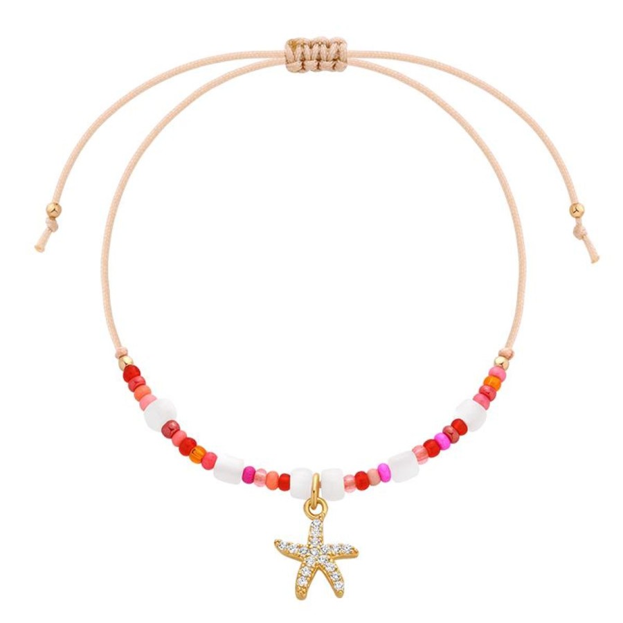 Bransoletki Selfie Jewellery | Bransoletka Na Lince Z Rozgwiazda Pink Starfish -