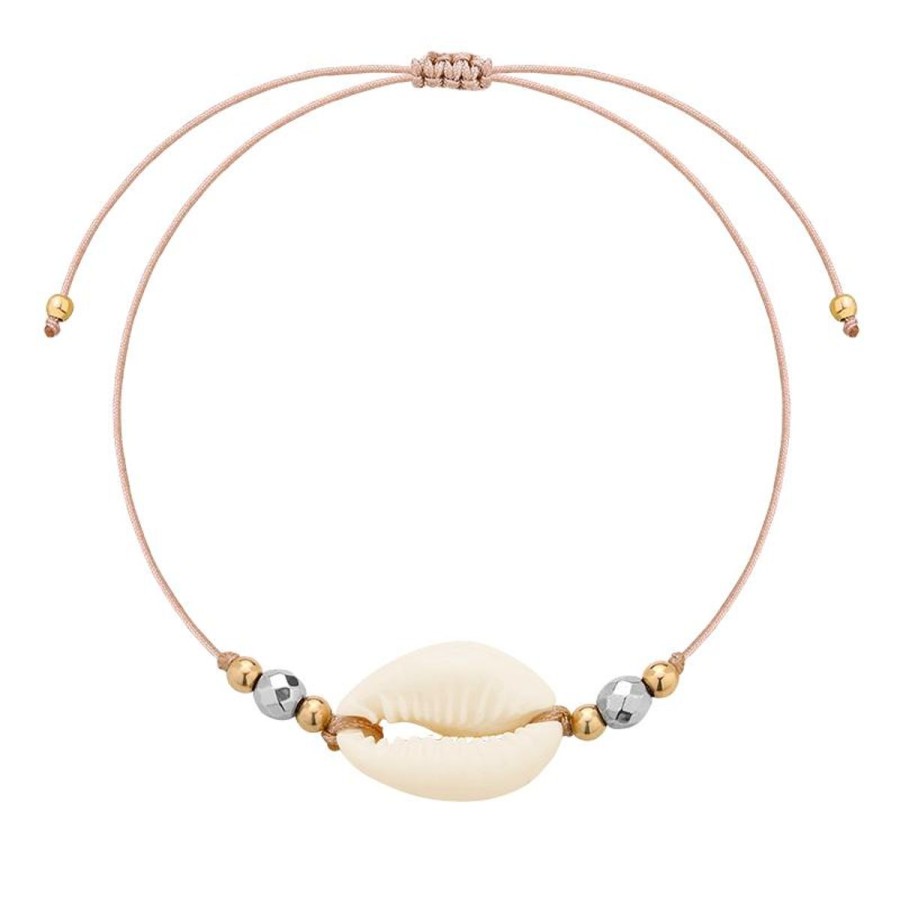 Bransoletki Selfie Jewellery | Bransoletka Na Lince Z Muszelka Aloha Beige -