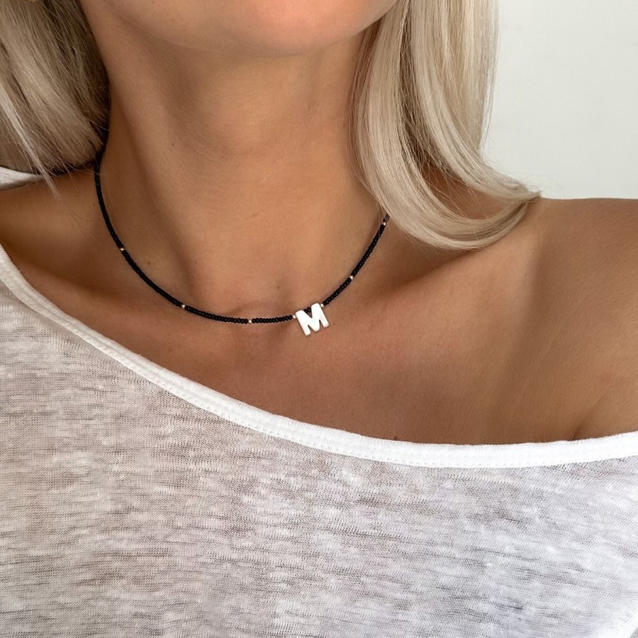 Naszyjniki Selfie Jewellery | Naszyjnik Letter Necklace Black -