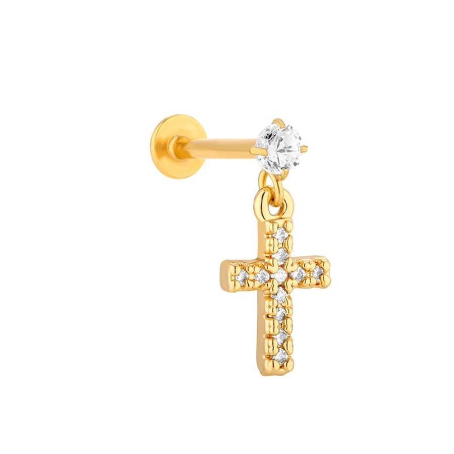 Kolczyki Selfie Jewellery | Kolczyk Piercing Cross Labret -