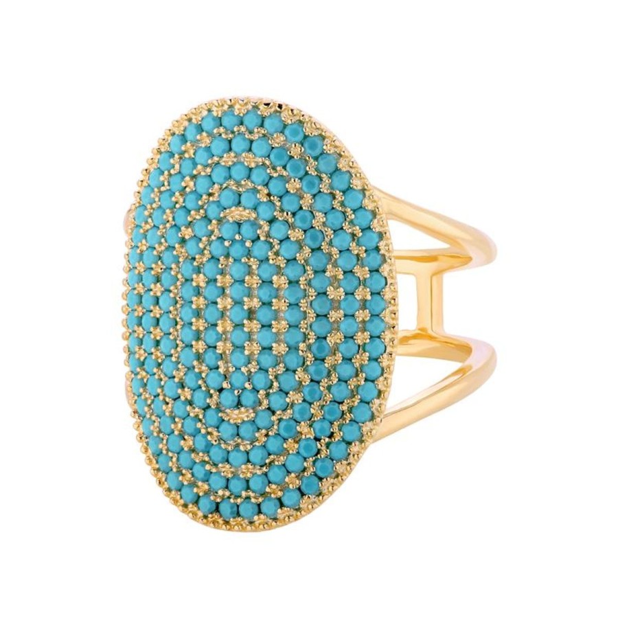 Pierscionki Selfie Jewellery | Pierscionek Island Turquoise Gold -