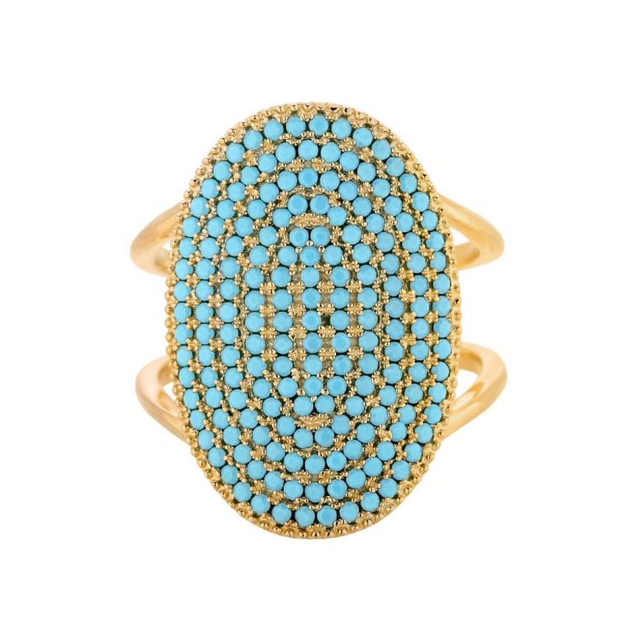 Pierscionki Selfie Jewellery | Pierscionek Island Turquoise Gold -