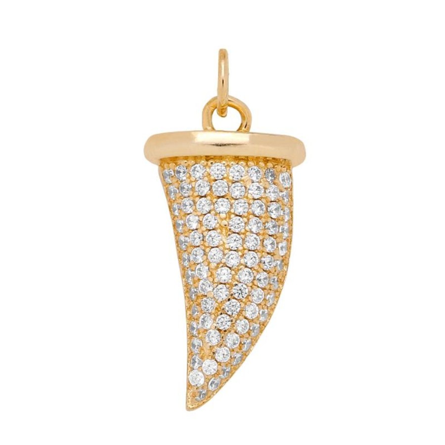 Naszyjniki Selfie Jewellery | Zawieszka Z Cyrkoniowym Rogiem Gold -