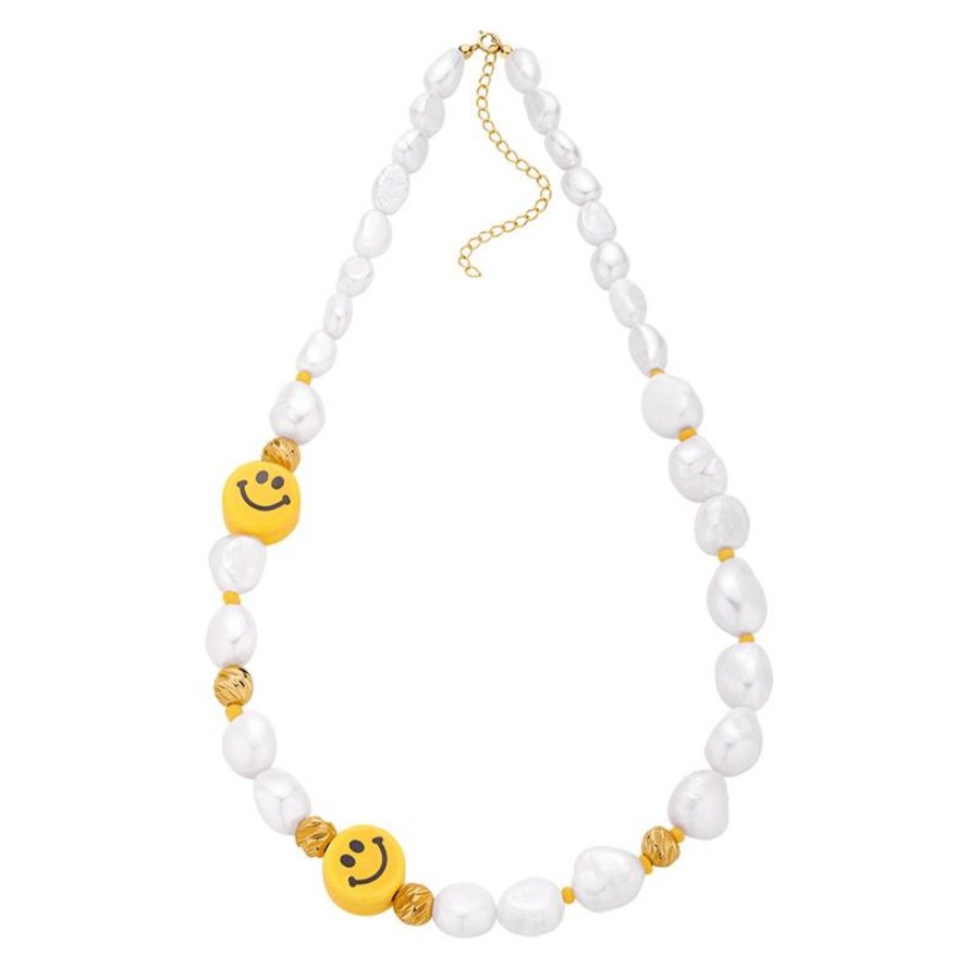 Naszyjniki Selfie Jewellery | Naszyjnik Z Perel Asap Smiley -