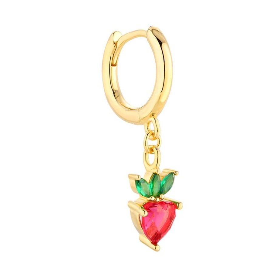 Kolczyki Selfie Jewellery | Kolczyk Strawberry Gold -