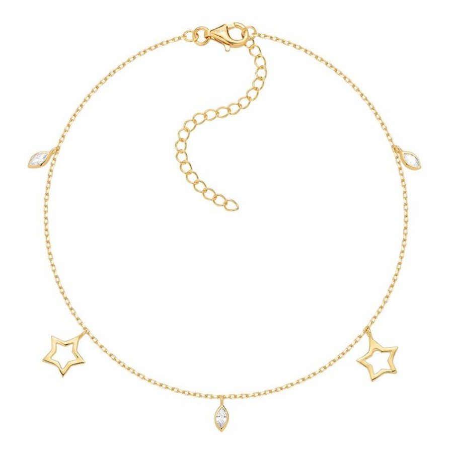 Bransoletki Selfie Jewellery | Bransoletka Na Kostke Twinkle Gold -