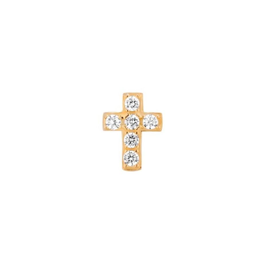 Kolczyki Selfie Jewellery | Kolczyk Mix And Match Cross Gold -