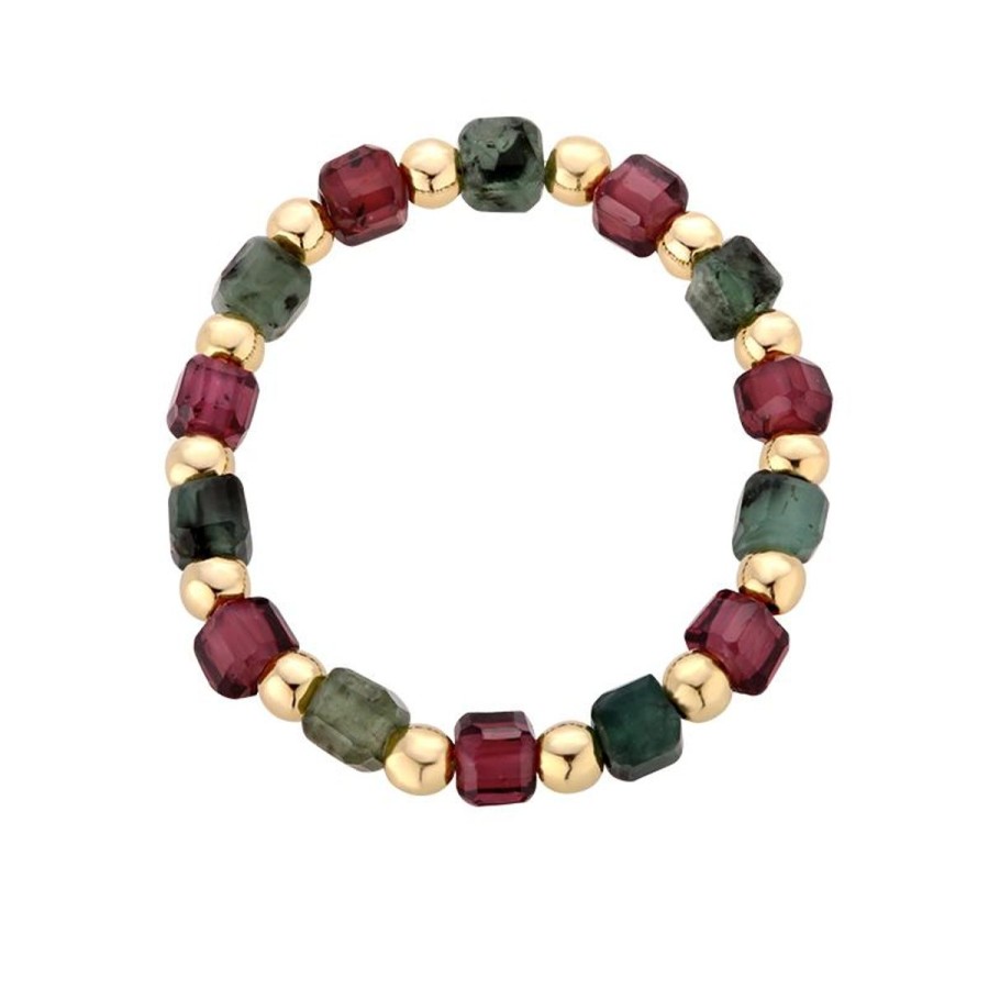 Pierscionki Selfie Jewellery | Pierscionek Emerald + Garnet -