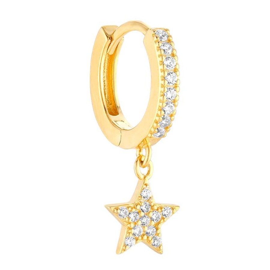 Kolczyki Selfie Jewellery | Kolczyk Cutie Star Hoop Gold -