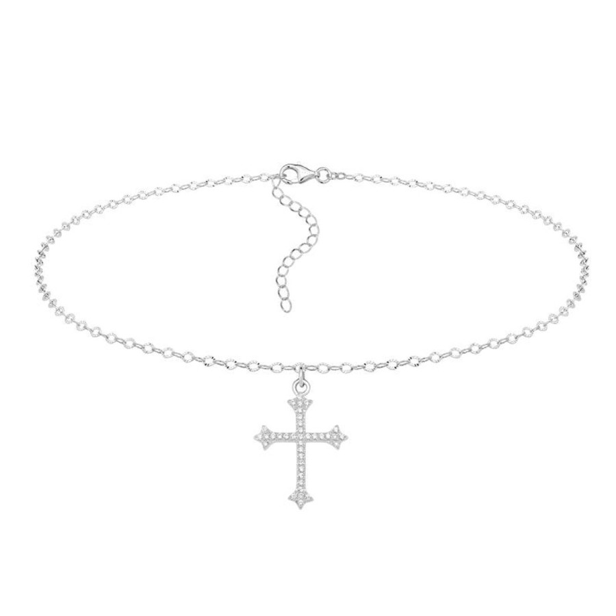 Naszyjniki Selfie Jewellery | Naszyjnik Crystal Cross Srebrny -